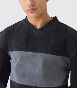 Camiseta de Hombre de Gran Tamaño, 2 Tonos, Ecológica, con Logotipo Personalizado Impreso en Serigrafía, 100% Algodón, Hombros Caídos, OEM/ODM - Product Image 6