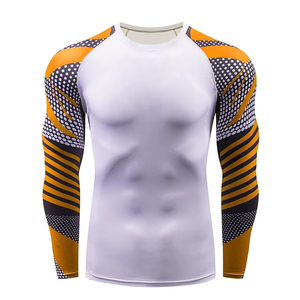 Rashguard de MMA para Hombre de Manga Larga Personalizable de Alta Calidad al por Mayor, Ropa Deportiva de Poliéster de 220g con Estampado por Transferencia Térmica - Product Image 1