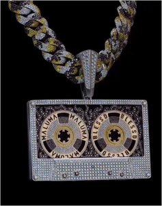 Collares con Colgante de Moissanita Redonda de Corte Brillante, Estilo Punk, de Acero Inoxidable, Joyería de Moda para Hombres y Mujeres - Product Image 4