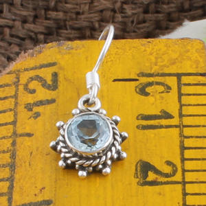 Pendientes de Topacio Azul Natural, Plata de Ley 925, Piedras Preciosas de Grado AAA, Joyería Fina para Mujer, Regalo de Aniversario, Venta al por Mayor - Product Image 2