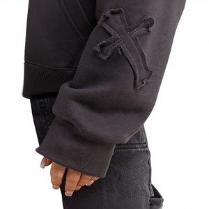 Sweat à capuche Pro Enterprises pour femme, hiver, épais, 100 % coton, anti-boulochage, avec logo brodé effet vieilli sur le devant, confortable - Product Image 2