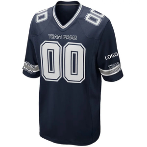 เสื้อฟุตบอลอเมริกันพรีเมียม โพลีเอสเตอร์ 100% ระบายเหงื่อได้ดี สกรีนโลโก้ตามสั่ง ชุดทีมแบบซับลิเมชั่น รับผลิตแบบ OEM จำนวนมาก แขนสั้น สีพื้น - Product Image 5