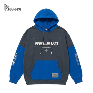 Wholesale <b>Men's</b> Heavy Weight 100% Cotton <b>Fleece</b> Eco-Friendly Hoodie Dark <b>Grey</b> Body Royal Blue Hood Sleeves Kangaroo Pocket - Product Image 1