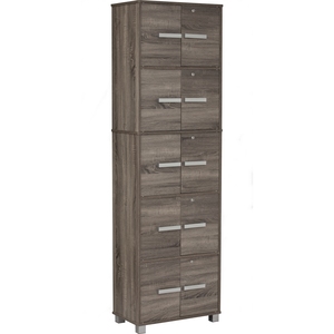 Minimalist Laminated Board <b>Storage</b> <b>Box</b> Ebonnese Finish Five Tier Multi-Purpose <b>Lockable</b> Organizer Cabinet Separate Key Locks - Product Image 1