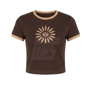 T-shirts courts élégants pour femmes, matière légère et confortable, adaptés à la tenue de plein air et à la mode décontractée quotidienne - Product Image 5