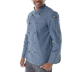 Veste de chef de restaurant à col et manches longues, vêtements de travail de cuisine haut de gamme pour le personnel d'hôtel, de café et de boulangerie, tissu durable - Product Image 2