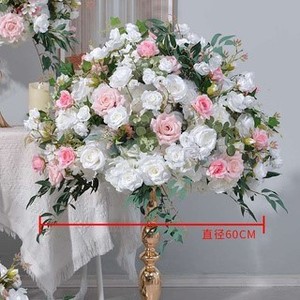 Centros de Mesa para Bodas, Decoraciones de Mesa, Centros de Mesa con Bolas de Flores, Bolas de Flores de Seda Rosa y Verde para Decoración de Bodas - Product Image 2