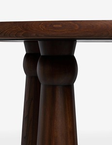 Antique Design <b>Solid</b> <b>Wood</b> <b>Round</b> <b>Dining</b> <b>Table</b> Modern Wooden <b>Dining</b> Room Furniture With Dark Brown Finishing for Home Hotel Villa - Product Image 4