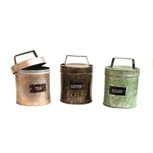 Gold Metal Storage Containers With Handles Coffee Tea Sugar <b>Jars</b> Cylinder Shape Kitchen <b>Spice</b> Canisters Vintage Design Canister - Product Image 2