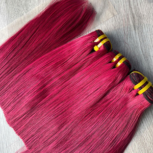 Cabello Virgen Vietnamita Crudo de Súper Calidad, Tejido a Máquina con Doble Trama, Color Rojo - Product Image 5
