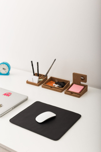 Tapis de souris rond en cuir véritable, tapis de souris personnalisé en cuir de vachette, tapis compact en cuir véritable pour ordinateur portable, idéal pour les voyages LMP-0032 - Product Image 4