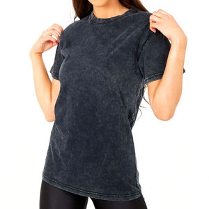 Camiseta de Mujer Extra Grande con Lavado Ácido Personalizable, Estilo Vintage, Algodón, Corte Holgado, Transpirable, de Secado Rápido, OEM - Product Image 2