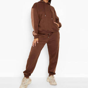 Conjunto Deportivo de Invierno para Mujer, 2 Piezas, Color Liso, Ecológico, de Felpa, Personalizable, Casual, 100% Algodón - Product Image 3
