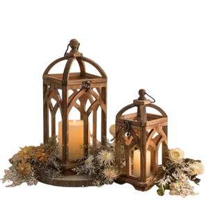 Lanterne en métal blanc et verre, style vintage antique, porte-bougie, lampe à thé suspendue de style marocain, lampe hurricane pour la décoration de la maison - Product Image 3