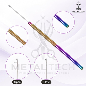 Kit Profesional de Agujas de Gancho para Tejer Cabello con Efecto Arcoíris, para Extensiones de Cabello con Micro Anillos, I-Tip y Pluma, Herramientas de Estilismo para Salón - Product Image 2