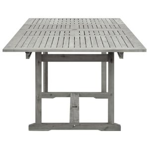 Grande table de jardin extensible en bois d'acacia massif gris, tables d'extérieur - Product Image 6