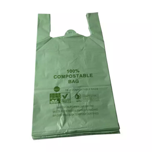 Bolsas de Compras de Plástico Compostable Impresas, Bolsas Tipo Camiseta, con Logotipo Personalizado, Reutilizables, al por Mayor - Product Image 1