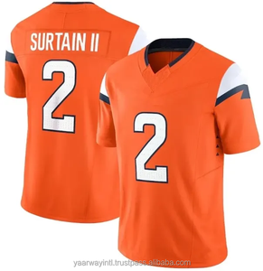 Camiseta de Fútbol Americano de los Denver Broncos con Bordado 3D Transpirable al por Mayor, Color Azul Marino # 10 Bo Nix # 15 Nik Bonitto # 14 Courtland Sutton - Product Image 6