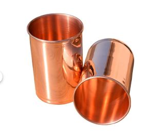 Matte Finish Copper Glass Tumbler Modern Ayurvedic Drinking Water Cup Metal <b>Drinkware</b> Export Supplier - Product Image 4