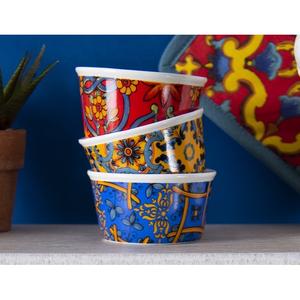 Set di 6 Ciotole in Porcellana Trinacria Excelsa, Piatti Decorativi Multicolore per Servire - Product Image 3