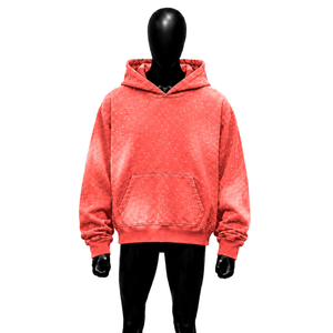 เสื้อฮู้ดดี้พรีเมียมสีแดงประดับเพชรสำหรับผู้ชาย สไตล์สตรีทแวร์ เสื้อฮู้ดดี้ผ้าเฟรนช์เทอร์รี่ทรงปกติ ใส่สบายในฤดูใบไม้ร่วง คุณภาพพรีเมียม - Product Image 1