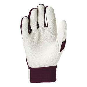 Gants de frappe en cuir blanc et bordeaux avec fermeture auto-agrippante, rembourrés, pour entraînement, unisexe adulte - Product Image 2