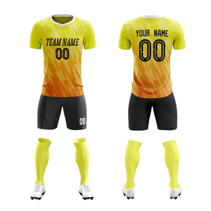 Conjunto de Uniforme de Fútbol Personalizado Unisex, Manga Corta, Degradado Azul, Absorbe la Humedad, para Adultos, Todas las Temporadas - Product Image 3