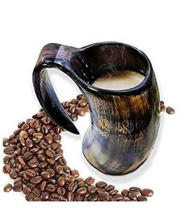 Tankard ฮอร์นเครื่องดื่มสลักที่ทำจากแตรที่คัดสรรมาอย่างดีมีผิวขัดเงาด้วยมือและยาว - Product Image 1