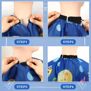 Cape de Barbier pour Enfants, Cape de Coiffure Professionnelle, Cape de Salon Imperméable en Polyester, Impression Sublimée Personnalisée, Col Ajustable - Product Image 4