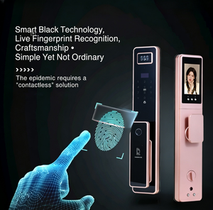 Slimme deurvergrendeling 4,5 inch kattenoogcamera APP op afstand ontgrendelen Gezichts-/vingerafdruk-/palmaderenherkenning Cloud 5000mAh Aluminium Moderne geanodiseerde afwerking - Product Image 4