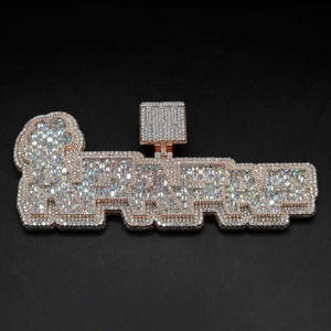 <b>Custom</b> WE HERE Letter Pendant Iced Out Hip Hop <b>Necklace</b> Personalized WE HERE <b>Name</b> Pendant Fashion Jewelry - Product Image 1