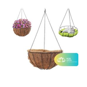 Pot de fleurs en fibre de coco naturelle BLUE LOTUS pour jardinage, écologique, sculpté à la main, durable, style zen asiatique, plusieurs tailles disponibles - Product Image 1