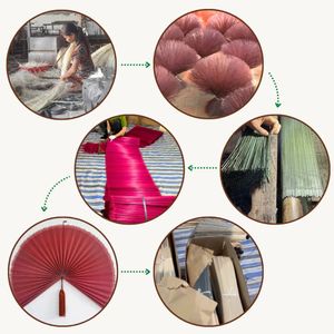 Vintage <b>Boho</b> Handmade Bamboo <b>Wall</b> Fan Colorful <b>Hanging</b> Decor Wholesale Supplier Gift - Product Image 4