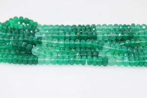 Onyx vert naturel perles rondelle à facettes 7 mm 14 pouces brin pour la fabrication de bijoux - Product Image 2