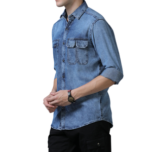 เสื้อเชิ้ตยีนส์ลำลองผู้ชาย ขายส่ง ปรับแต่งได้ สวมใส่สบาย ระบายอากาศดี ผ้าฝ้ายไม่เป็นขุย - Product Image 5