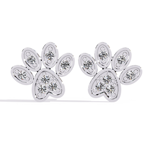 Pawfect Spark Diamond Studs 9k, 14k, 18k Or massif fabriqué sur mesure en or rose, or jaune, argent 925 - Product Image 4