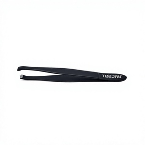 Pinzas para Cejas de Acero Inoxidable Negro Mate y Juego de Tijeras Plateadas, Estuche de Rexene Negro, Agarre Perfecto y Duradero para Manicura de Cejas - Product Image 2