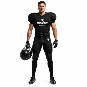 Uniformes de Fútbol Americano Personalizados para Adultos, Pantalones de Manga Corta de Secado Rápido, Impresión por Transferencia de Calor, Poliéster/Algodón, Ronald Sports - Product Image 3