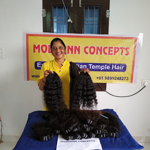 Extensions de Cheveux Humains de Temple Indien Vierges Bruts de Haute Qualité 100% Non Transformés 8-32 Pouces Bouclés Vague Naturelle Cheveux Humains - Product Image 6
