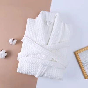 <b>Waffle</b> Weave Cotton Bath Robes - Kimono Style Lightweight Absorbent Spa Hotel <b>Bathrobes</b> - Product Image 6