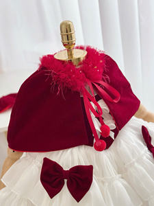 Princess <b>dress</b> with spaghetti straps <b>and</b> accompanying cape, suitable for festive occasions, Christmas, <b>and</b> other seasons - Product Image 4