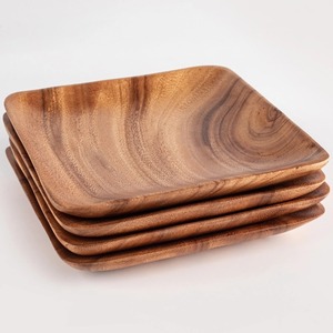 Assiette de service carrée en bois, finition polie, pour la maison, les hôtels, les restaurants, les fêtes et les cafés - Product Image 4