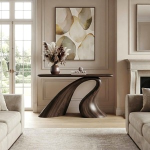 Custom Handcraft Sculptural Wooden <b>Console</b> <b>Table</b> Modern Entryway <b>Table</b> for Hotel and Commercial Interior Projects - Product Image 1