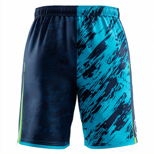 Shorts de football par sublimation pour hommes, pour l'entraînement sportif et le fitness, avec cordon de serrage à la taille - Product Image 2