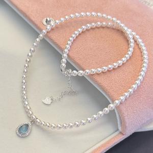 Collier de perles d'eau douce de 8 à 9 mm de couleur mélangée, accessoire haut de gamme Melad, design simple et polyvalent de luxe - Product Image 3