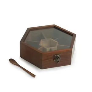 Stylish Wooden <b>Spice</b> <b>Box</b> Masala Organizer with Compartments for Herbs Seasoning and Daily Cooking - Product Image 3