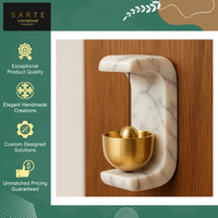 Vente exclusive de sonnette de porte moderne élégante en marbre et laiton, fabriquée à la main, nouveau son d'accueil pour les maisons et les villas
