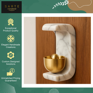 Venta Exclusiva de Timbre de Puerta Moderno y Elegante Hecho a Mano con Latón y Mármol de Lujo, Nuevo Sonido de Bienvenida para Casas y Villas - Product Image 2