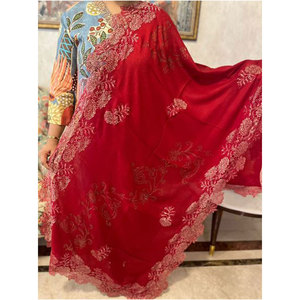 New Collection Premium Fine <b>Wool</b> Crystal Lace Stole 70x200 cms Elegant Luxury Soft Warm Lightweight Designer Stole for Women - Product Image 1