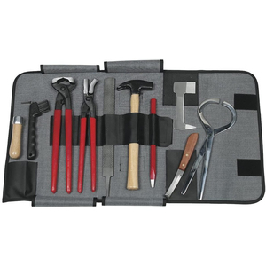 Kit d'outils de fermeur vétérinaire professionnel haut de gamme pour chevaux et animaux de grande taille, comprenant Pince à sabots, Coupe-sabots, Testeur, Coupe-ongles, Clincheur et Râpe - Product Image 1